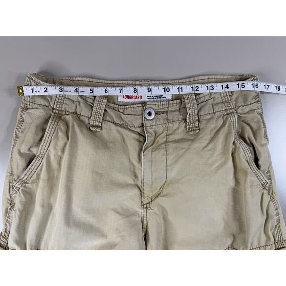 American Eagle Y2K Men's Longboard Cargo Shorts 30 Tan Ripstop Retro Surf Skate - Picture 3 of 16